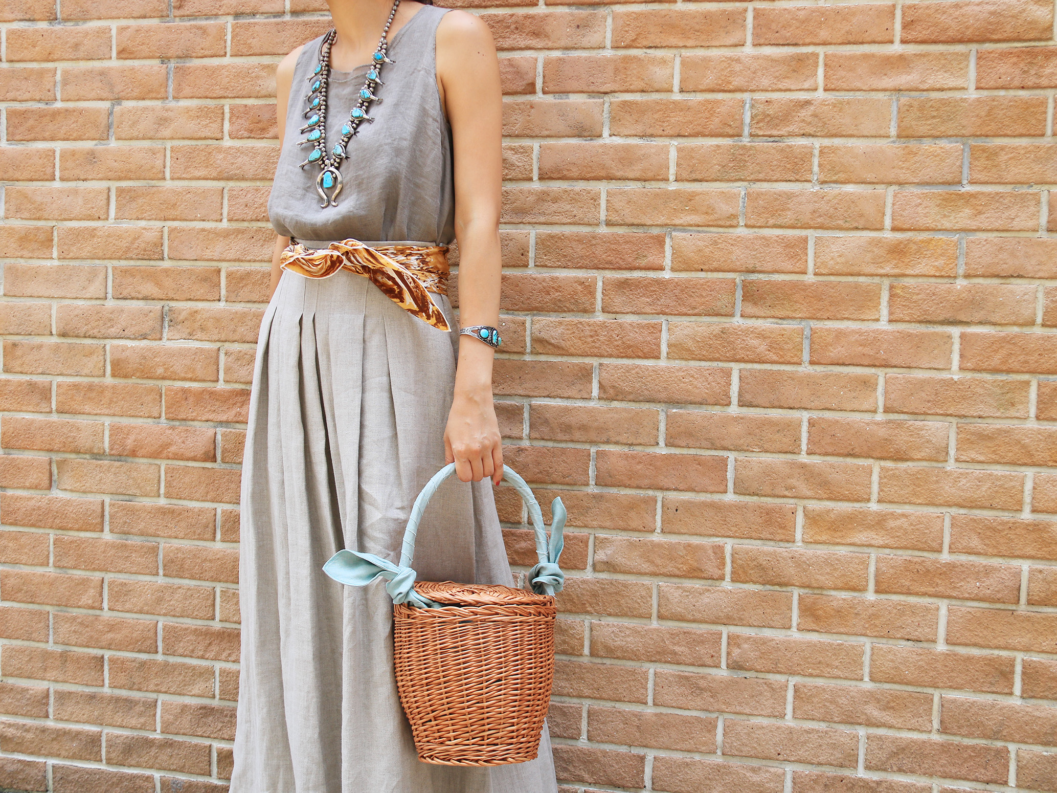 Vintage Scarf and Native American Jewelry