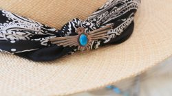 Hat with Native American Brooch