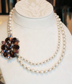 Pearl Necklace with Vintage Parts