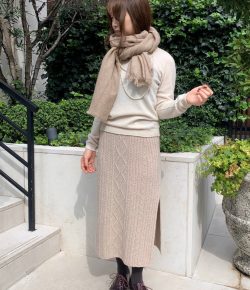 EAST BY EASTWEST KNIT SKIRT×CASHMERE STOLE